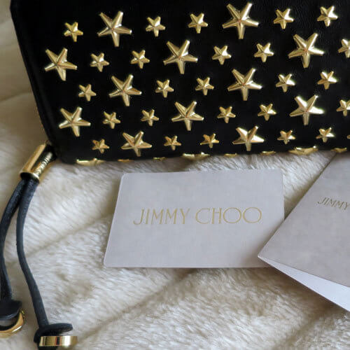 大人気★JIMMY CHOO ジミーチュウコピー財布 スタースタッズ ラウンドファスナー長財布